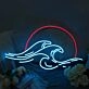 Sunset And Waves Neon Sign