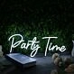 Party Time White Neon Sign