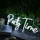 Party Time White Neon Sign