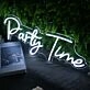Party Time White Neon Sign