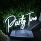 Party Time White Neon Sign