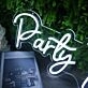 Party Time White Neon Sign