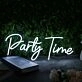 Party Time White Neon Sign