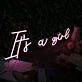It Is A Girl Pink Custom LED Neon Sign