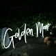 Golden Mane White Neon Sign