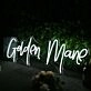 Golden Mane White Neon Sign