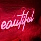 Hey Beautiful Red Neon Sign