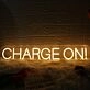 Charge On Yellow Neon Sign