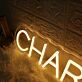 Charge On Yellow Neon Sign
