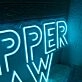 Dapper Paw Blue Neon Sign