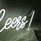 Cheers White LED Custom Neon Sign