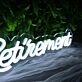 Happy Retirement White Neon Sign