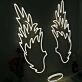 Angel Wings And Halo White Neon Sign