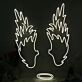 Angel Wings And Halo White Neon Sign