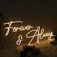 Forever And Always Yellow Wedding Neon Sign