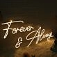 Forever And Always Yellow Wedding Neon Sign