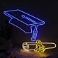Graduation Cap With Diploma Neon Sign