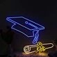 Graduation Cap With Diploma Neon Sign