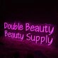 Double Beauty Beauty Supply Pink Neon Sign
