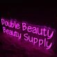 Double Beauty Beauty Supply Pink Neon Sign