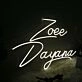 Zoee Dayana White Neon Sign