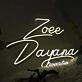 Zoee Dayana White Neon Sign