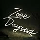 Zoee Dayana White Neon Sign