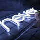 Which He Never White Neon Sign