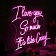 I Love You So Much It is like Crazy Pink Neon Sign