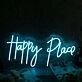Happy Place Blue Neon Sign