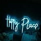 Happy Place Blue Neon Sign