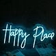 Happy Place Blue Neon Sign