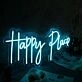 Happy Place Blue Neon Sign