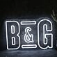 B And G White Neon Sign
