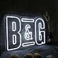 B And G White Neon Sign
