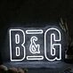 B And G White Neon Sign