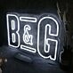 B And G White Neon Sign
