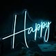 Happy Blue Custom Neon Sign