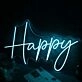 Happy Blue Custom Neon Sign