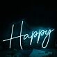 Happy Blue Custom Neon Sign