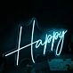 Happy Blue Custom Neon Sign