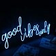 Good Vibes Only Blue Neon Sign