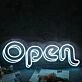 Open White Custom Neon LED Sign