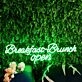 Breakfast Brunch Open Green Neon Sign