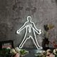 human silhouette With Number 7 Neon Sign