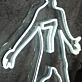 human silhouette With Number 7 Neon Sign