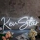 Kev Star White Neon Sign