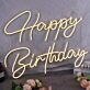Happy Birthday Yellow Neon Sign