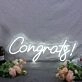 Congrats White Neon Sign