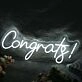 Congrats White Neon Sign
